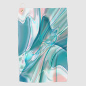 Kurven in hellen Farbtönen Blau und Rosa Golfhandtuch (Vorderseite)