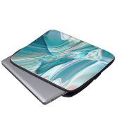 Kurven in hellen Farbtönen Blau und Rosa Laptopschutzhülle (Vorne Knopf)