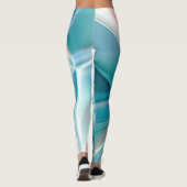 Kurven in hellen Farbtönen Blau und Rosa Leggings (Rückseite)