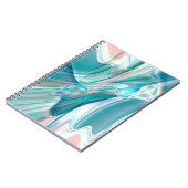 Kurven in hellen Farbtönen Blau und Rosa Notizblock (Linke Seite)