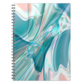 Kurven in hellen Farbtönen Blau und Rosa Notizblock (Vorderseite)