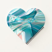 Kurven in hellen Farbtönen Blau und Rosa Notizblock (Rückseite)