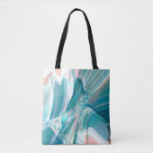 Kurven in hellen Farbtönen Blau und Rosa Tasche (Vorderseite)