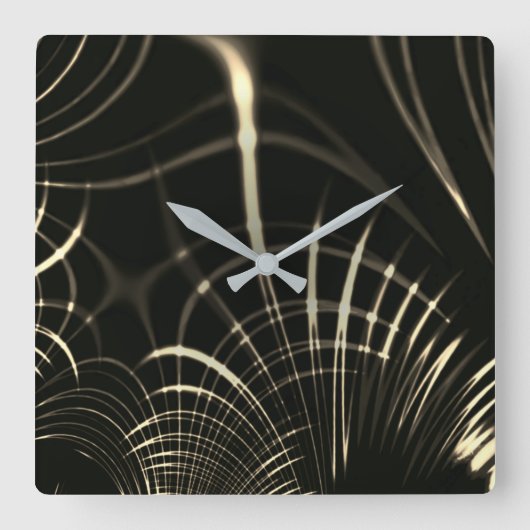 Kurven in Khaki-Farbe und dunklem Hintergrund Quadratische Wanduhr (Vorderseite)