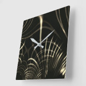 Kurven in Khaki-Farbe und dunklem Hintergrund Quadratische Wanduhr (Winkel)