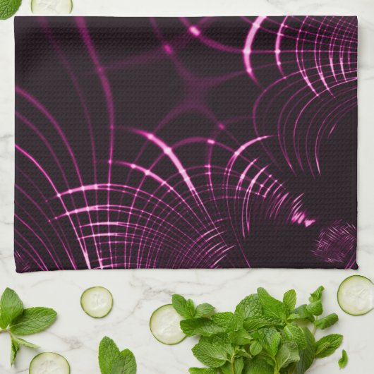 Kurven in rosa Farbe und dunklem Hintergrund Geschirrtuch (Gefaltet)