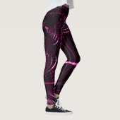 Kurven in rosa Farbe und dunklem Hintergrund Leggings (Rechts)