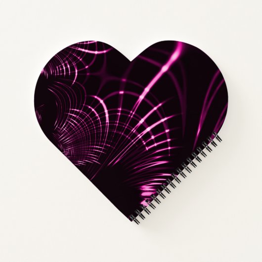 Kurven in rosa Farbe und dunklem Hintergrund Notizblock (Rückseite)