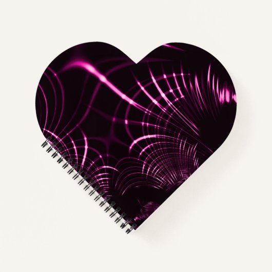 Kurven in rosa Farbe und dunklem Hintergrund Notizblock (Vorderseite)