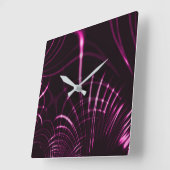 Kurven in rosa Farbe und dunklem Hintergrund Quadratische Wanduhr (Winkel)
