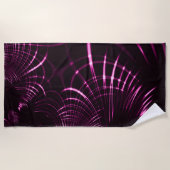 Kurven in rosa Farbe und dunklem Hintergrund Strandtuch (Vorderseite)