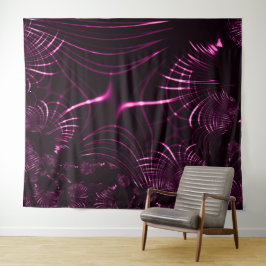 Kurven in rosa Farbe und dunklem Hintergrund Wandteppich