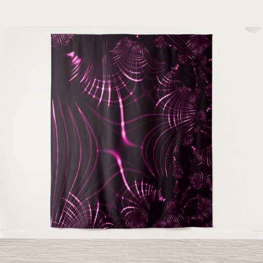 Kurven in rosa Farbe und dunklem Hintergrund Wandteppich (Vorderseite)