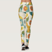 Kurven, Kreise, Muster der stilisierten Blume Leggings (Rückseite)