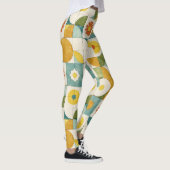 Kurven, Kreise, Muster der stilisierten Blume Leggings (Rechts)