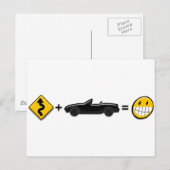 Kurven + MX5 = Spaß Postkarte (Vorne/Hinten)