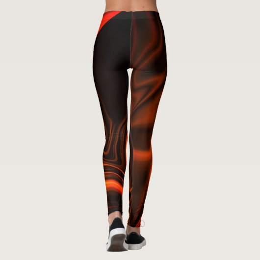 Kurven oder Wellen Korallen, über dunklen Fonds Leggings (Rückseite)