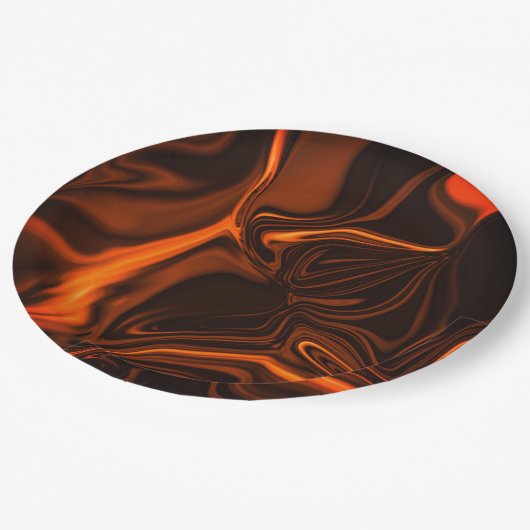 Kurven oder Wellen Korallen, über dunklen Fonds Pappteller (Schrägansicht)