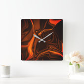 Kurven oder Wellen Korallen, über dunklen Fonds Quadratische Wanduhr (Zuhause)