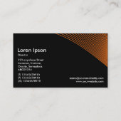 Kurven - Orange auf Schwarzem Visitenkarte (Rückseite)