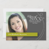 Kurven-u. Punkt-Abschluss: Gewohnheits-Grün Einladung (Vorderseite)