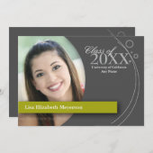 Kurven-u. Punkt-Abschluss: Gewohnheits-Grün Einladung (Vorne/Hinten)