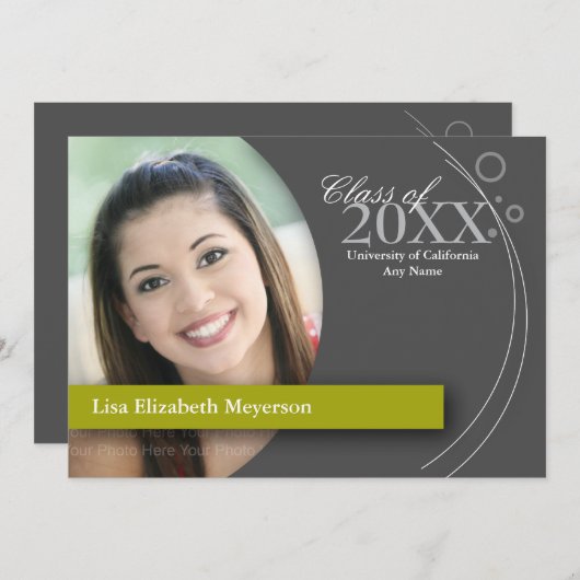 Kurven-u. Punkt-Abschluss: Gewohnheits-Grün Einladung (Vorne/Hinten)