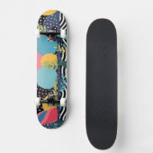 Kurven und Punkte mit Blätter Skateboard (Vorderseite)