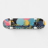 Kurven und Punkte mit Blätter Skateboard (Horizontal)