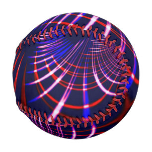 Kurven von blau bis rot und weiß. Altrosa? Baseball