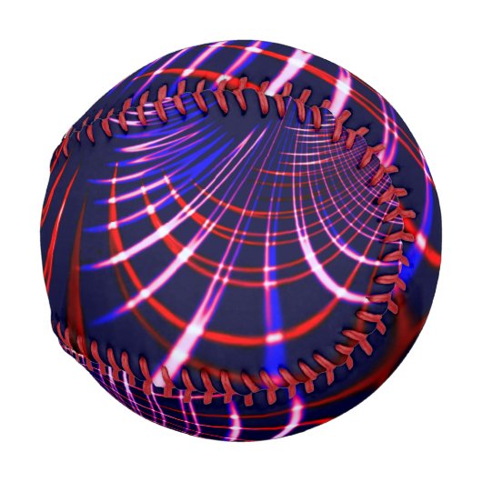 Kurven von blau bis rot und weiß. Altrosa? Baseball (Rückseite Links)