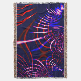 Kurven von blau bis rot und weiß. Altrosa? Decke