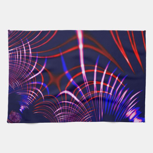 Kurven von blau bis rot und weiß. Altrosa? Geschirrtuch (Horizontal)