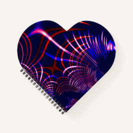 Kurven von blau bis rot und weiß. Altrosa? Notizblock