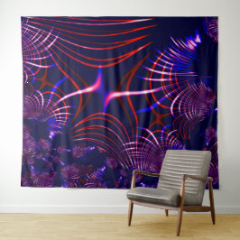 Kurven von blau bis rot und weiß. Altrosa? Wandteppich