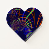 Kurven von Kalkgrün bis Korallen und Blau Notizblock (Rückseite)