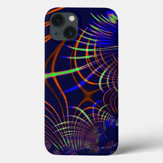 Kurven von Korallen zu Kalkgrün und Blau Case-Mate iPhone Hülle (Rückseite)