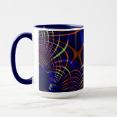 Kurven von Korallen zu Kalkgrün und Blau Tasse (Links)