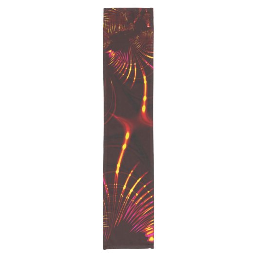 Kurven von Rosa bis "Feuerfarbe" Kurzer Tischläufer (Vorderseite)