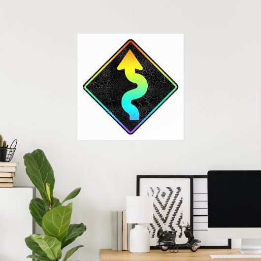 kurvenförmige Straße vor der Straße Poster (Heimbüro)