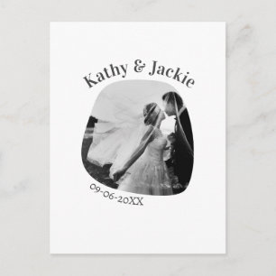 Kurvenfoto Name Hochzeitsdatum romantische Liebe e Postkarte