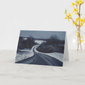 Kurvenreiche Straße in der Winter-Gruß-Karte Karte (Gelbe Blume)