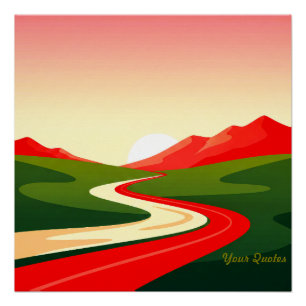 Kurvenreiche Straße Richtung Sonne Poster