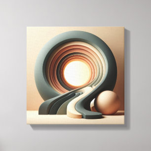 Kurvenreiche surrealistische abstrakte Kunst im Er Leinwanddruck
