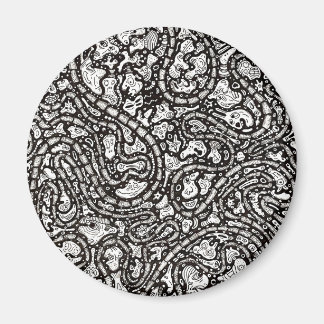 Kurvenreiche verdrehte Cartoon-Gesichter-Design Magnet