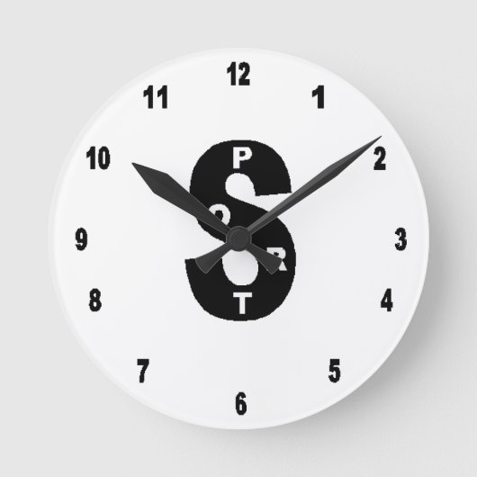 Kurvenuhr (Acryl), Rund Medium DESIGN SPORT Runde Wanduhr (Vorderseite)