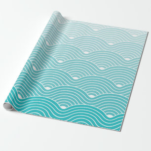 Kurvenwellen geometrisches Muster Hintergrund, Vin Geschenkpapier