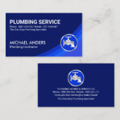 Kurves blaues Klempnerwasser Visitenkarte (Vorne/Hinten)
