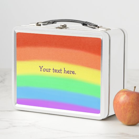 Kurves Regenbogengemische, Text, Lunchbox (Beispiel)
