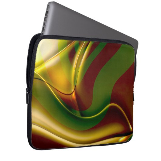 Kurvige Spirale in polierter und aufgeblasener Sep Laptopschutzhülle (Vorne Rechts)